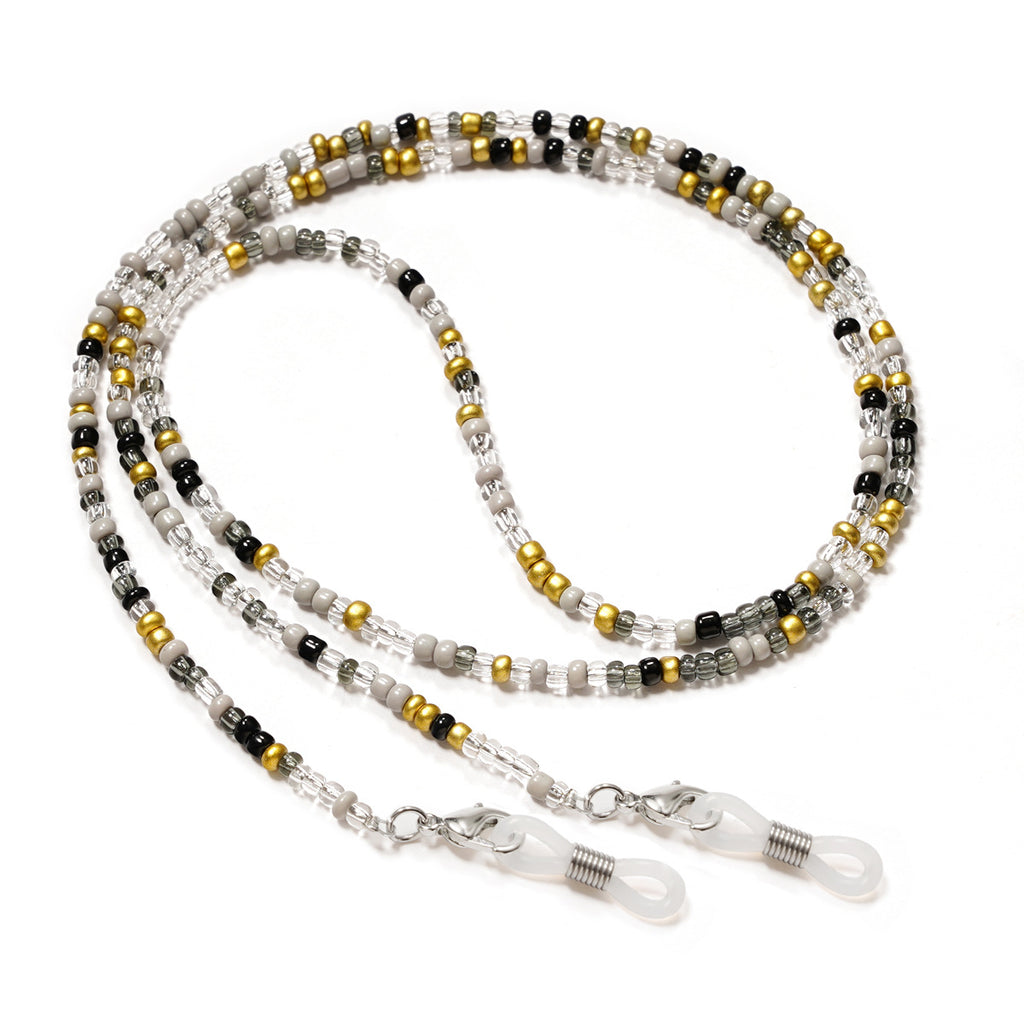 Colorful Seed Bead Eyeglass Chain - Grey
