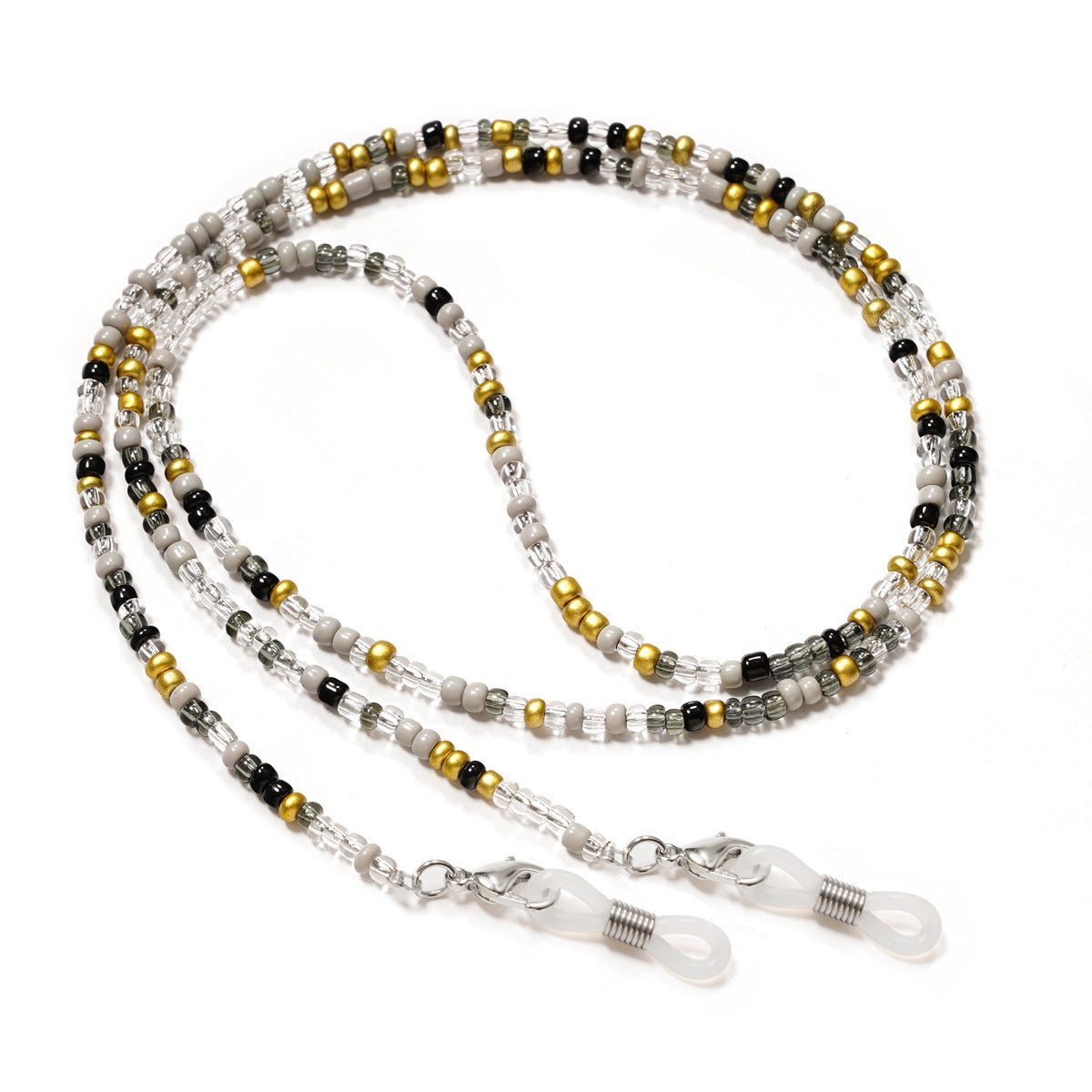 Colorful Seed Bead Eyeglass Chain - Grey