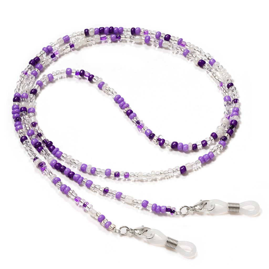 Colorful Seed Bead Eyeglass Chain - Lavender