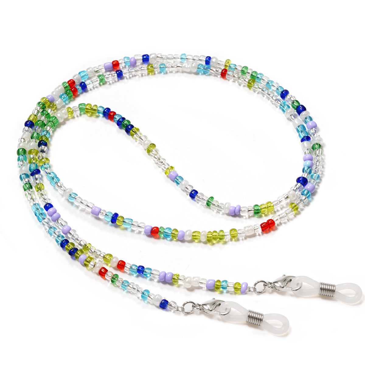 Colorful Seed Bead Eyeglass Chain - Olive