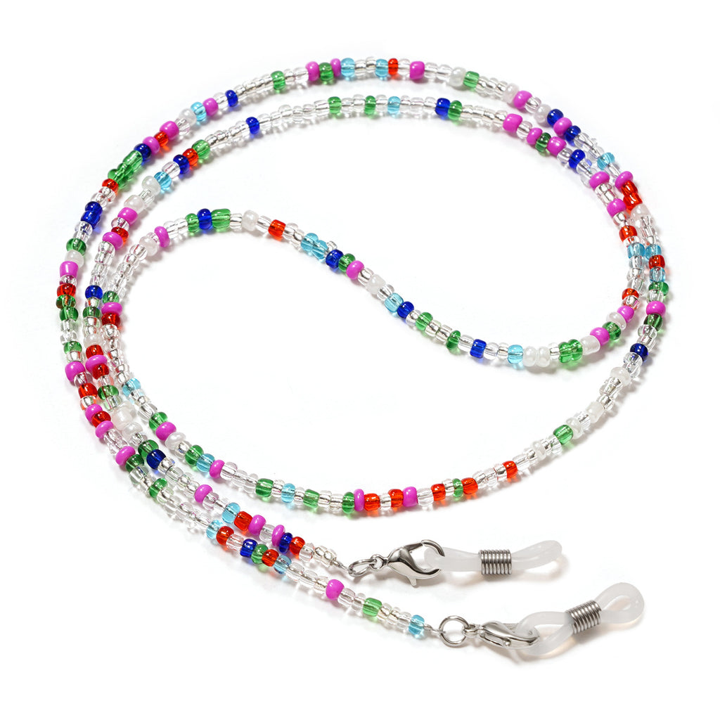 Colorful Seed Bead Eyeglass Chain - Pink