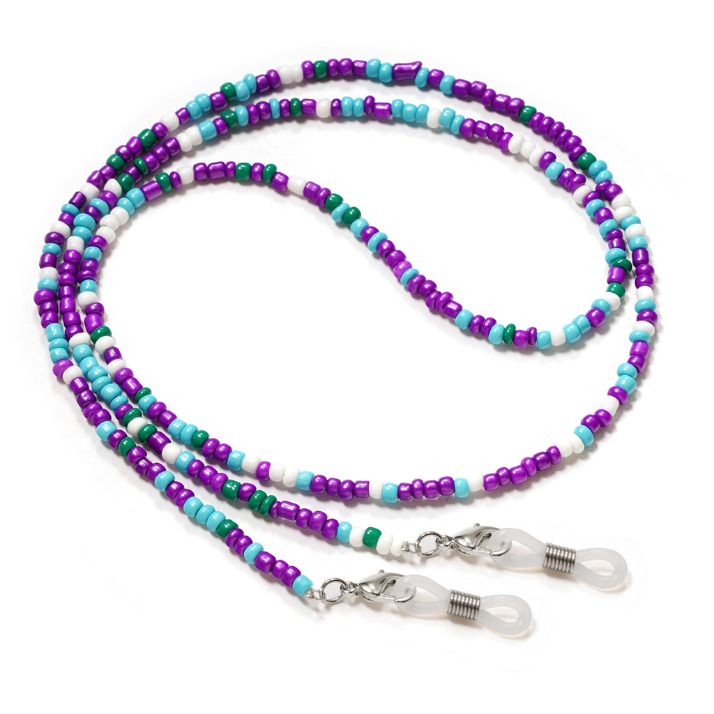 Colorful Seed Bead Eyeglass Chain - Purple