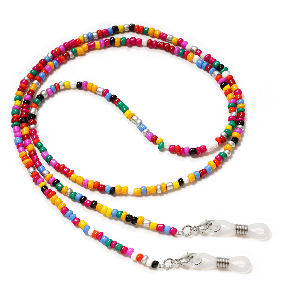 Colorful Seed Bead Eyeglass Chain - Rose