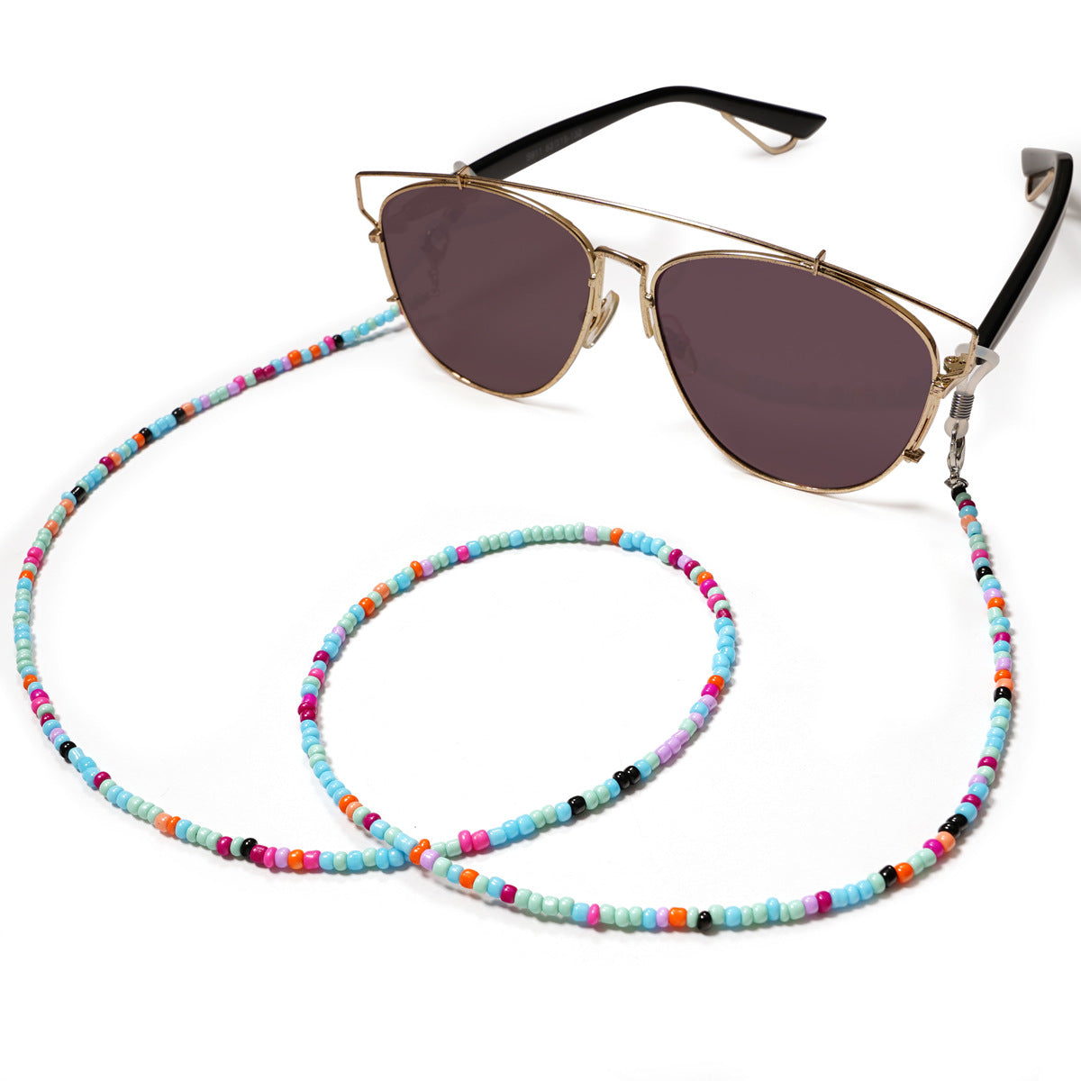Colorful Seed Bead Eyeglass Chain - SkyBlue