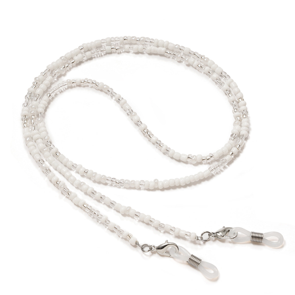 Colorful Seed Bead Eyeglass Chain - White