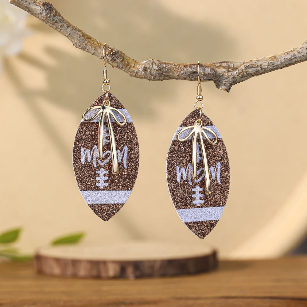 Game Day Football Drop Earrings - CamelM