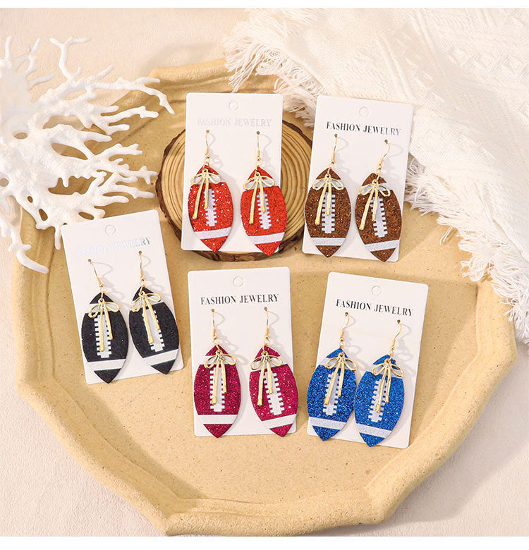 Game Day Football Drop Earrings - view 1