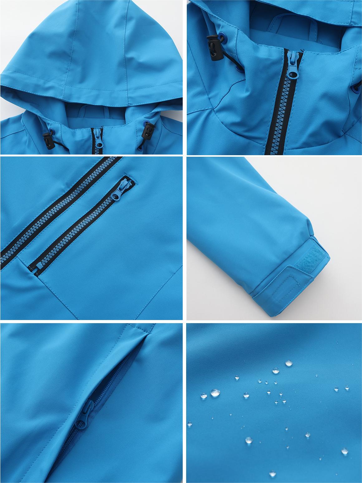 Hooded Longline Windbreaker Rain Coat - darkBlue - 5