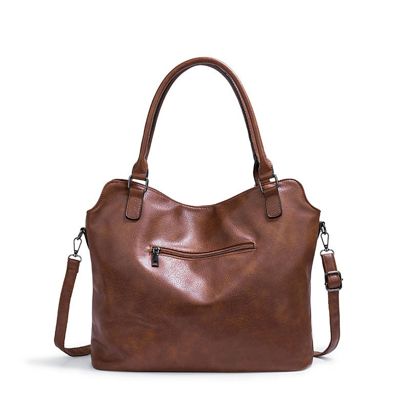 Faux Leather Hobo Tote with Crossbody Strap