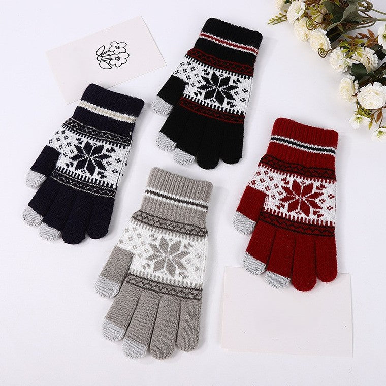 Fair Isle Snowflake Touch Screen Gloves