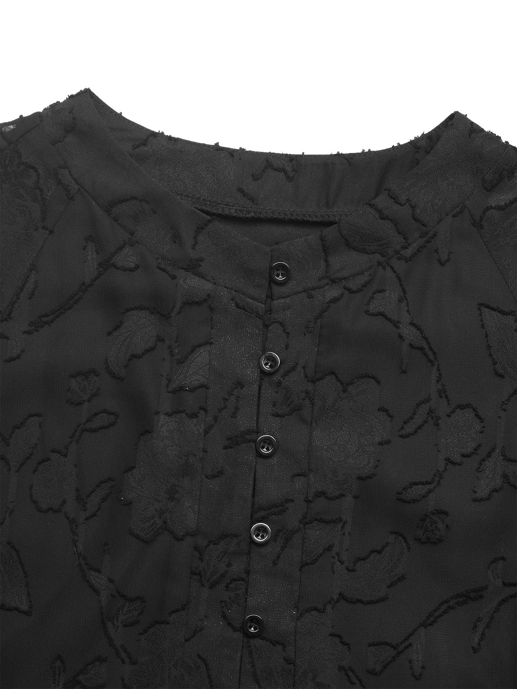 Textured Jacquard Belted Ruffle Hem Mini Dress - Black - 2