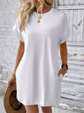 Relaxed Shift Mini Dress With Pockets - Color_01