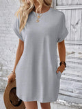 Relaxed Shift Mini Dress With Pockets - Color_03