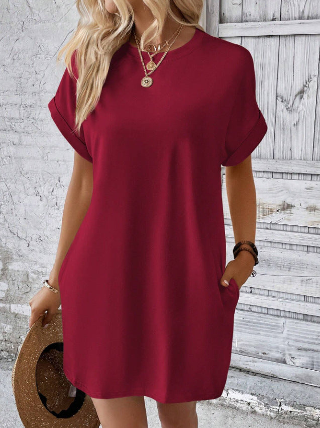 Relaxed Shift Mini Dress With Pockets - Color_06