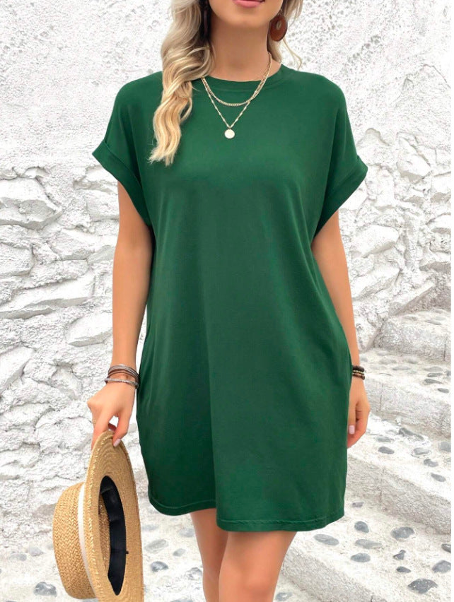 Relaxed Shift Mini Dress With Pockets - Color_11
