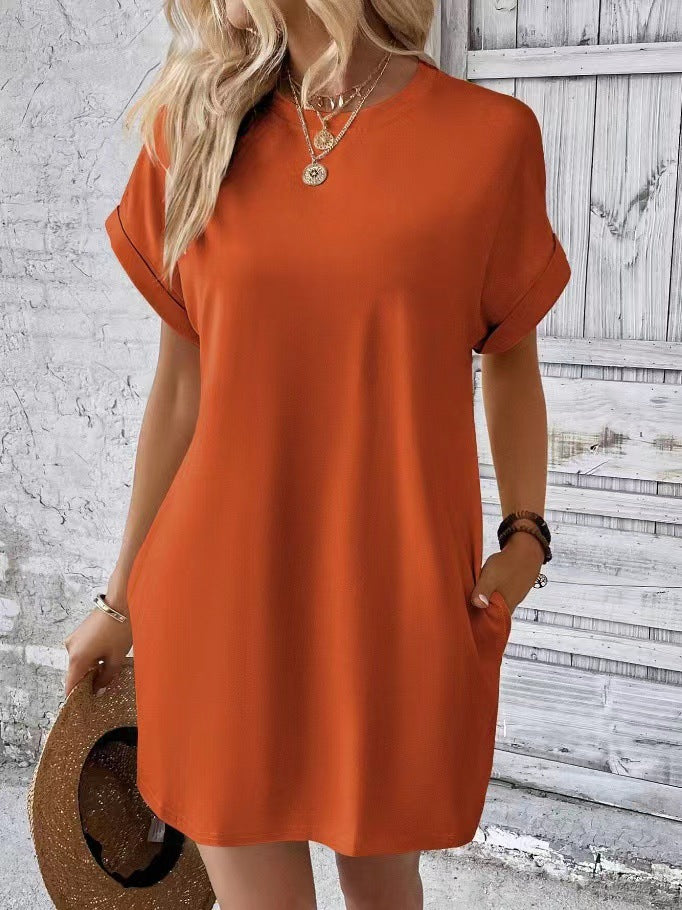 Relaxed Shift Mini Dress With Pockets - Color_14