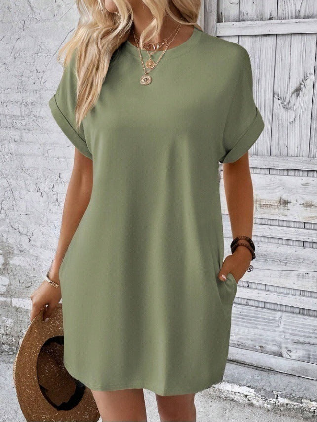Relaxed Shift Mini Dress With Pockets - Color_16