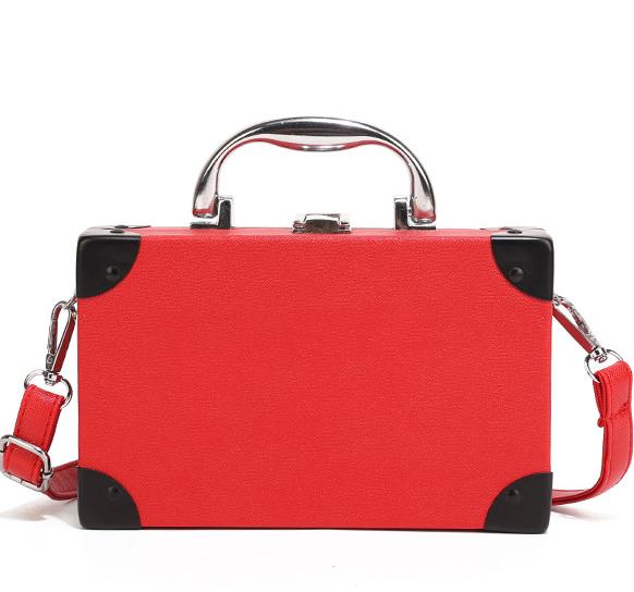 Retro Boombox Shaped Box Crossbody Bag - Red - 2