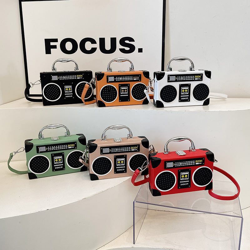 Retro Boombox Shaped Box Crossbody Bag - view 1