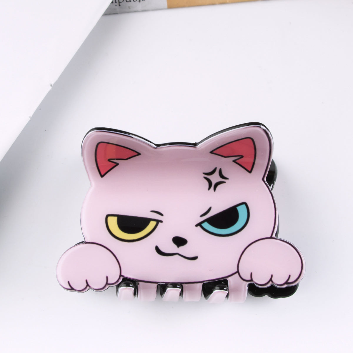 Cartoon Cat Face Claw Hair Clip - Pink