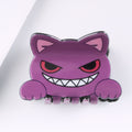 Cartoon Cat Face Claw Hair Clip - Purple