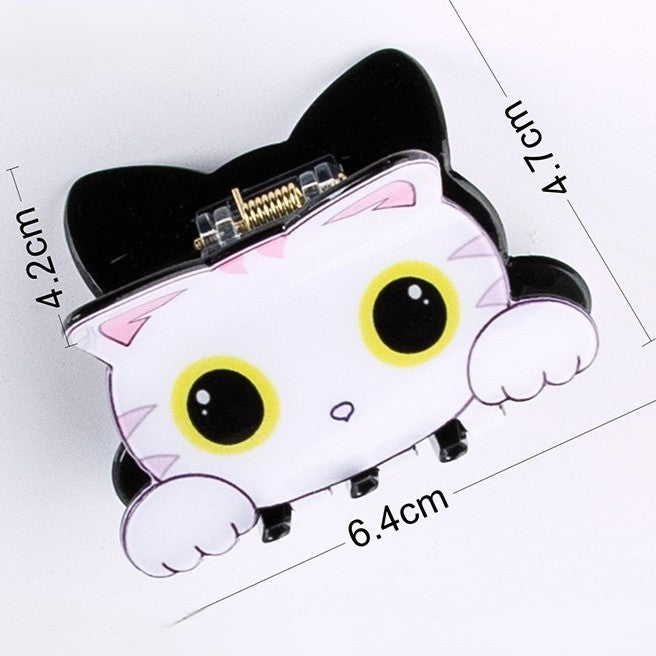 Cartoon Cat Face Claw Hair Clip
