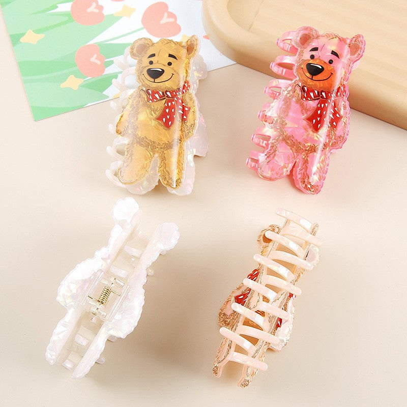 Glitter Teddy Bear Hair Claw Clip - view 1