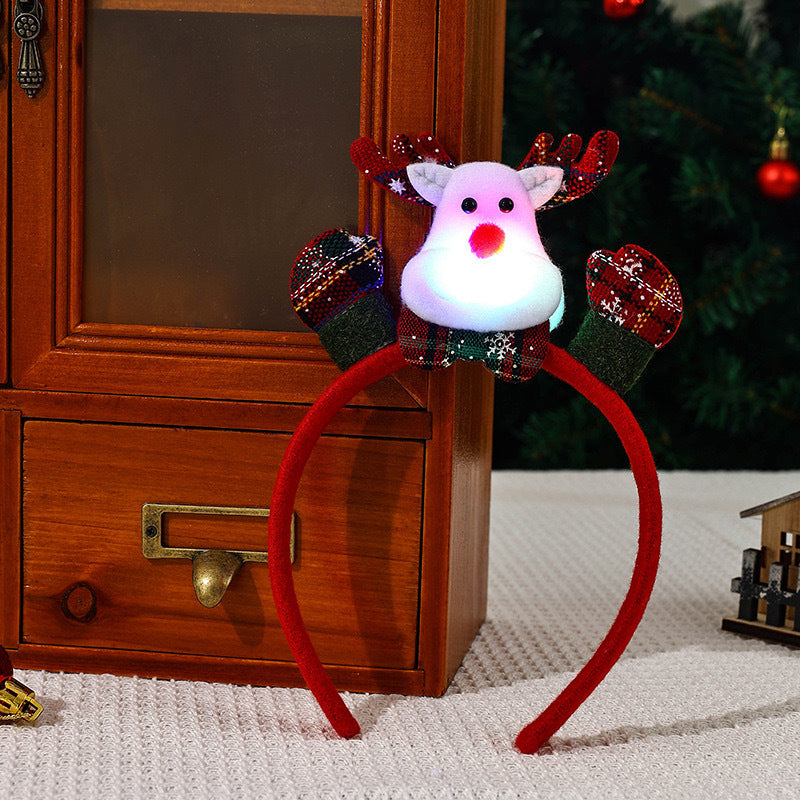 Glowing Holiday Character Headband Christmas Decor - Deer