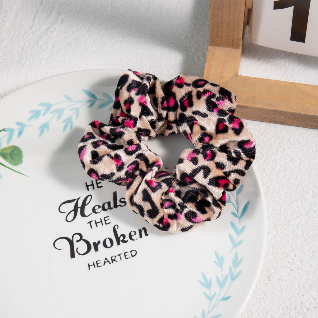 Soft Flannel Leopard Print Scrunchie - NO02