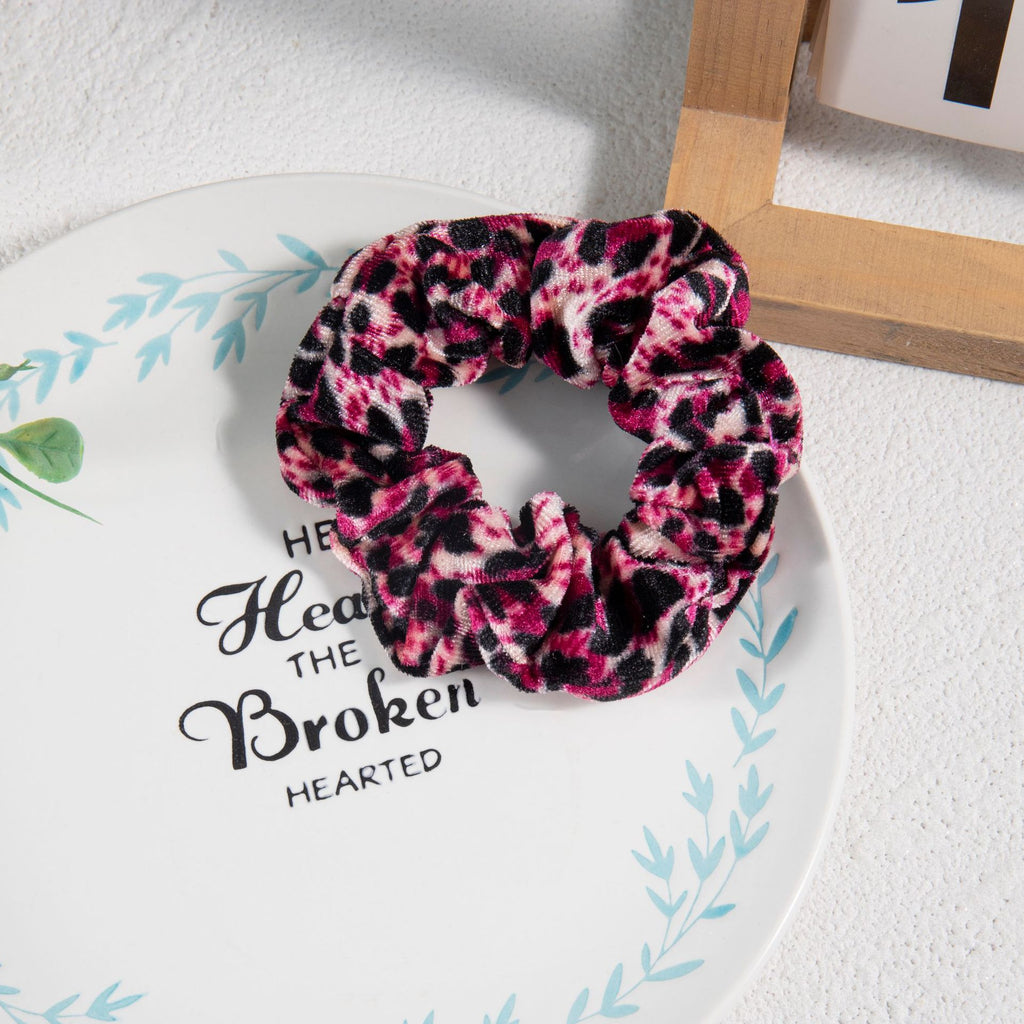 Soft Flannel Leopard Print Scrunchie - NO11