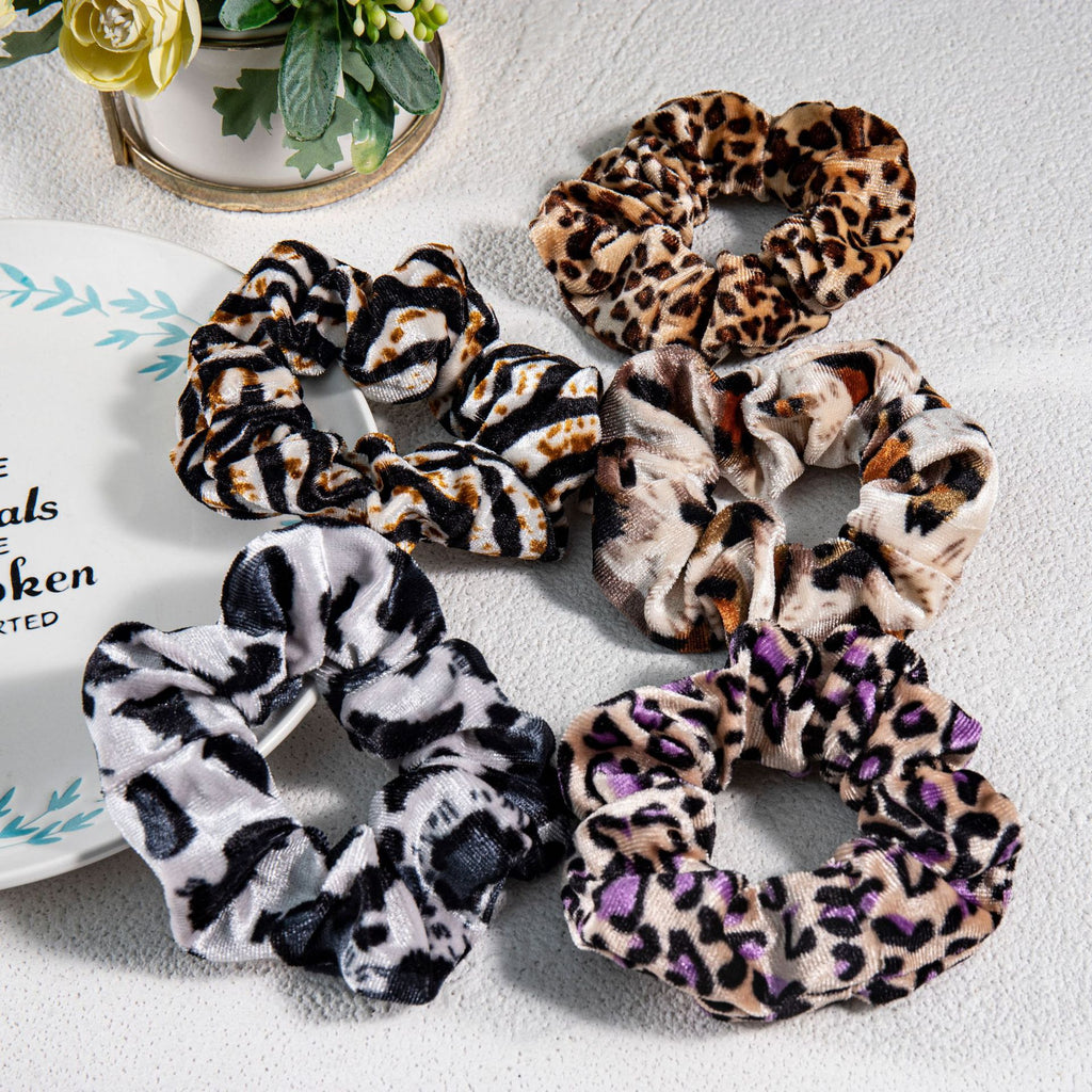 Soft Flannel Leopard Print Scrunchie - view 5