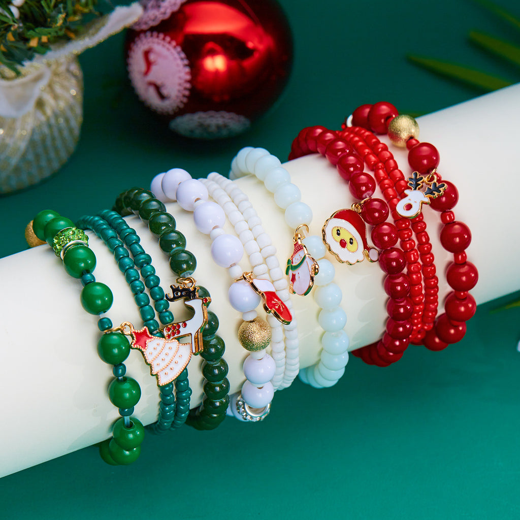 Festive Beaded Charm Bracelet Set - view 11