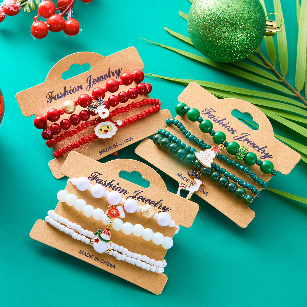 Festive Beaded Charm Bracelet Set - view 12