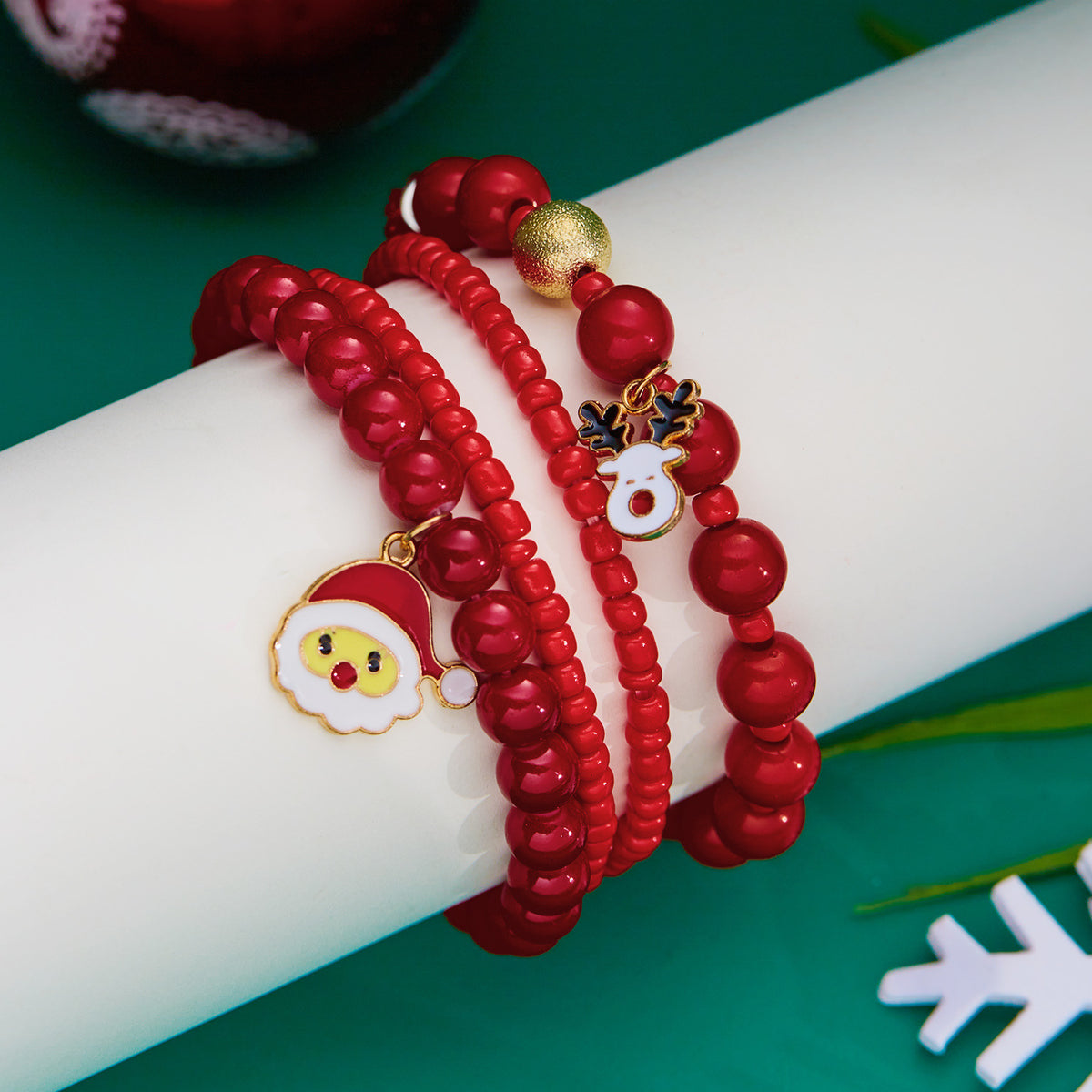 Festive Beaded Charm Bracelet Set - view 3