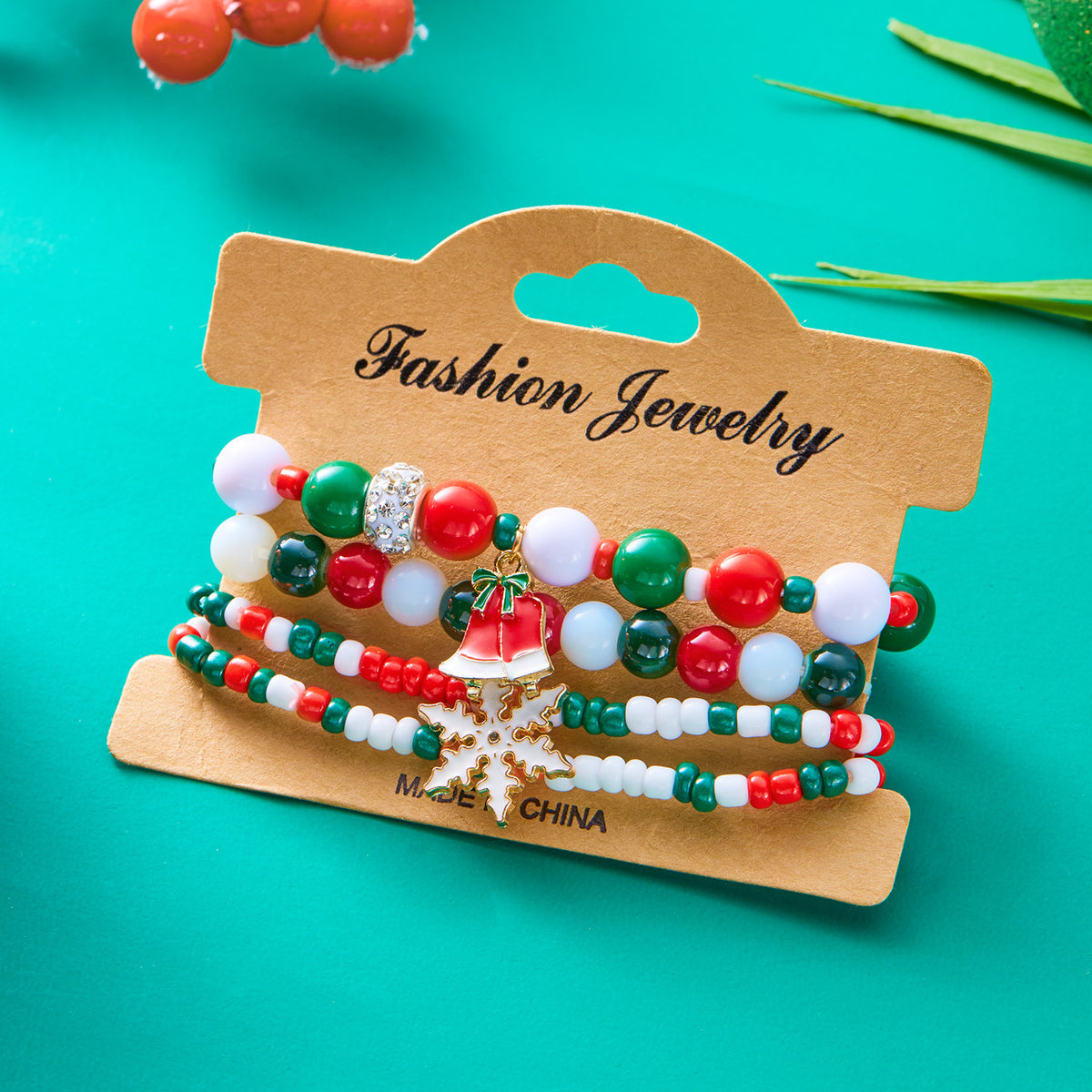 Festive Beaded Charm Bracelet Set - view 8