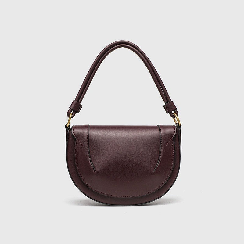 Structured Half Moon Saddle Bag with Three Straps