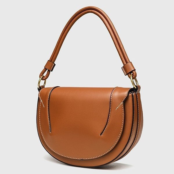 Structured Half Moon Saddle Bag with Three Straps