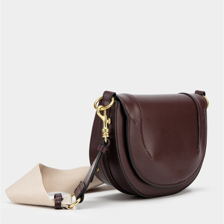 Structured Half Moon Saddle Bag with Three Straps
