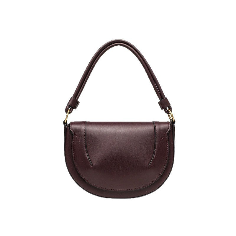 Structured Half Moon Saddle Bag with Three Straps