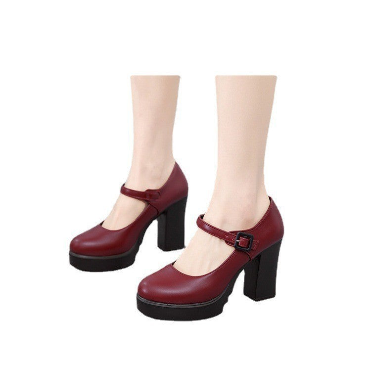 Platform Block Heel Mary Jane Pumps