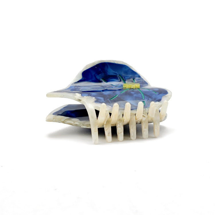 Anthurium Leaf Acetate Hair Claw Clip - Blue