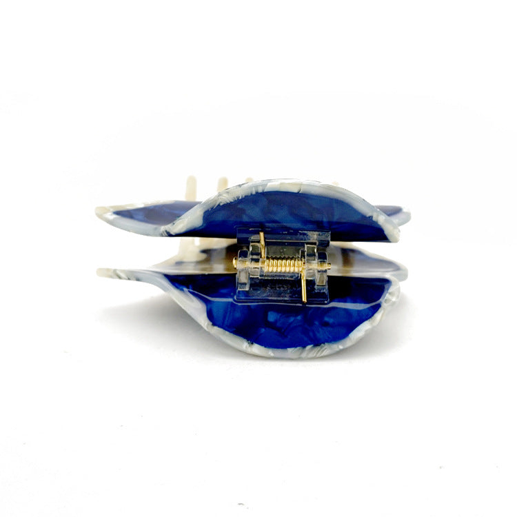 Anthurium Leaf Acetate Hair Claw Clip - Blue - 1