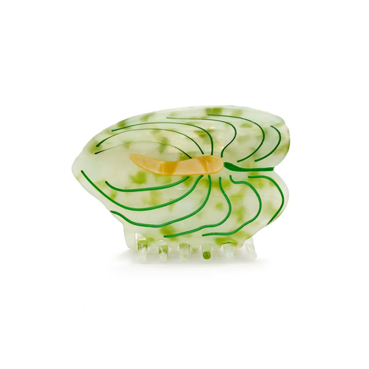 Anthurium Leaf Acetate Hair Claw Clip - Green