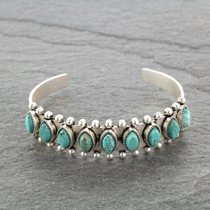 Southwestern Stone Inlay Cuff Bracelet - NO01
