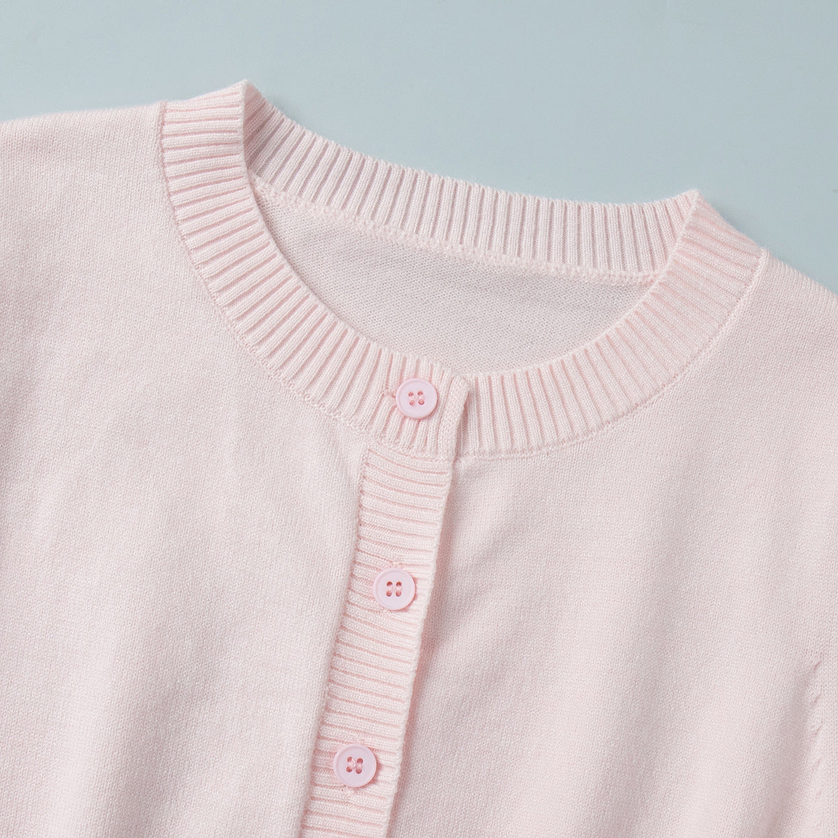 Slim Fit Ribbed Button Front Cardigan - Pink - 2