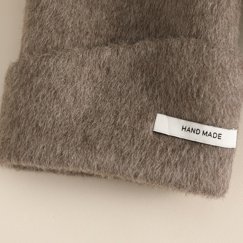 Brushed Wool Toggle Button Long Swing Coat