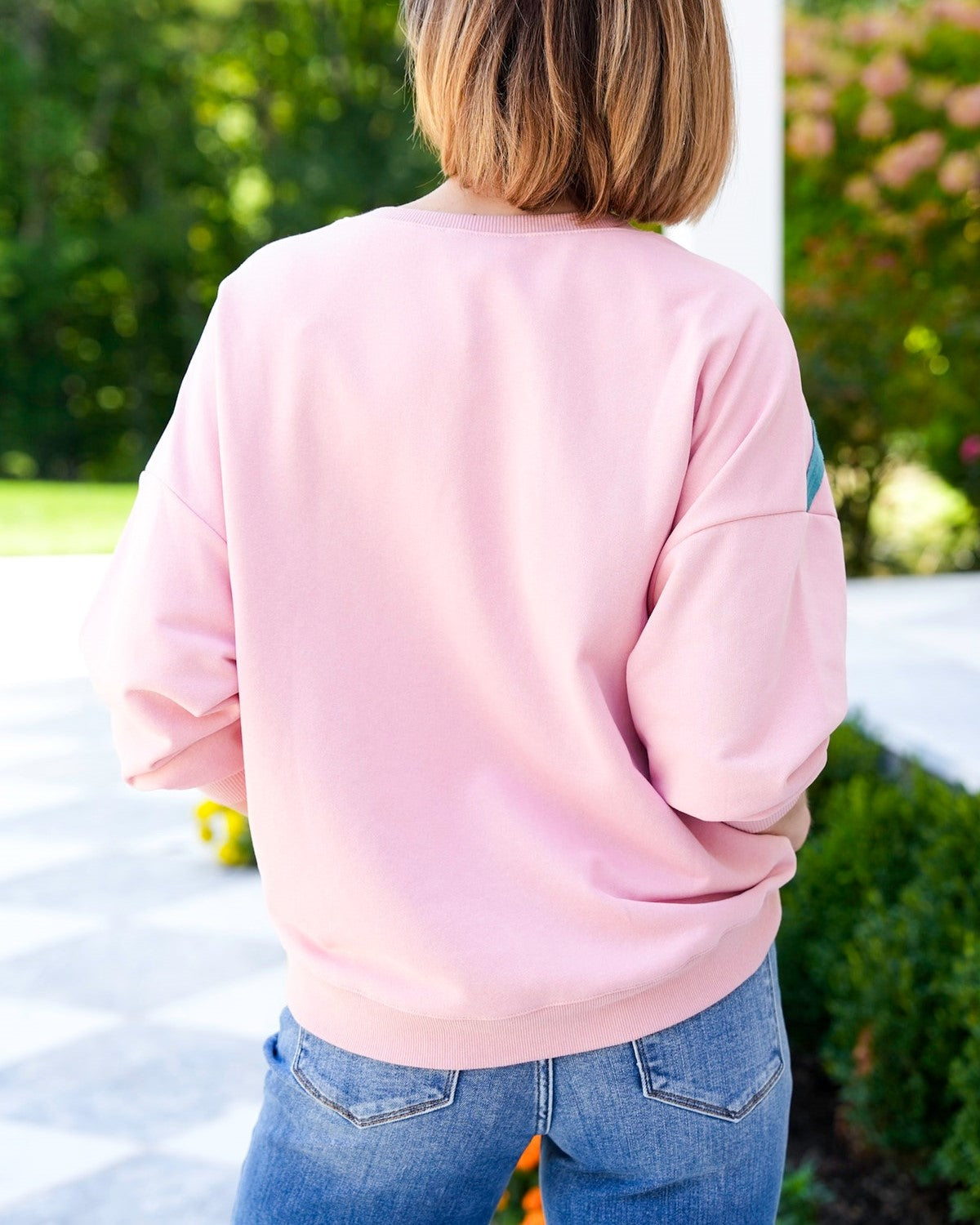 Shooting Star Stripe Oversized Sweatshirt - Pink - 1
