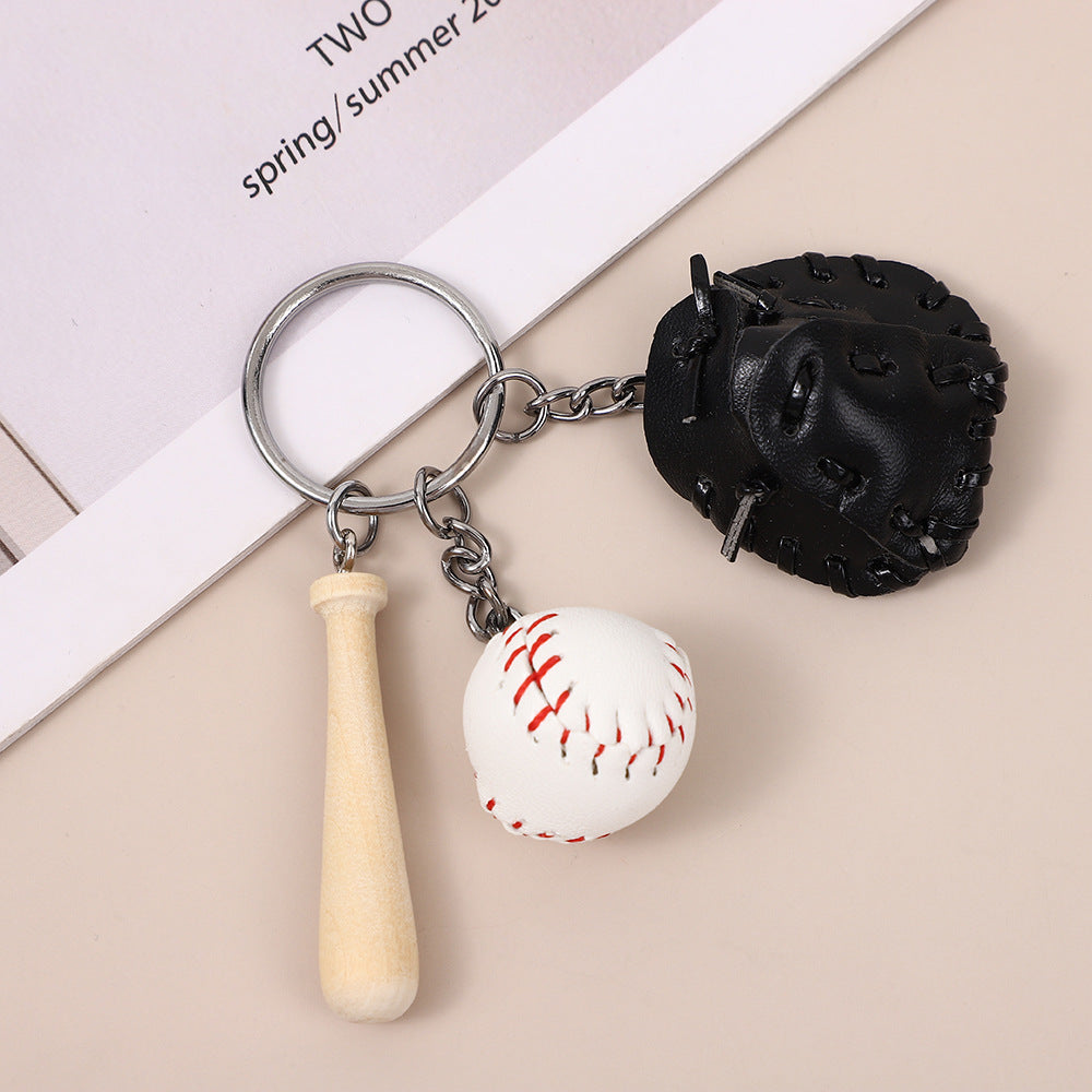 Mini Sports Ball Keychain Bag Charm - L_Black