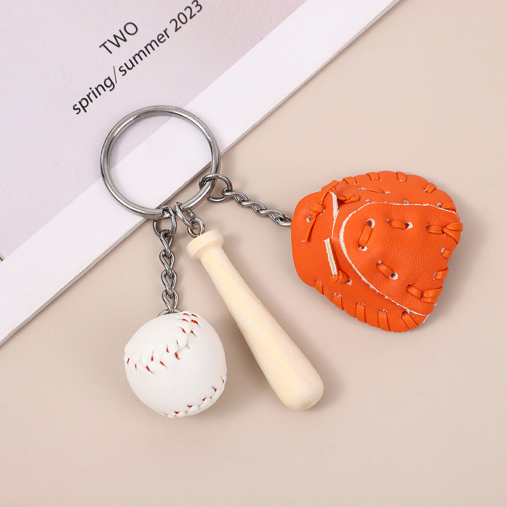 Mini Sports Ball Keychain Bag Charm - L_Orange