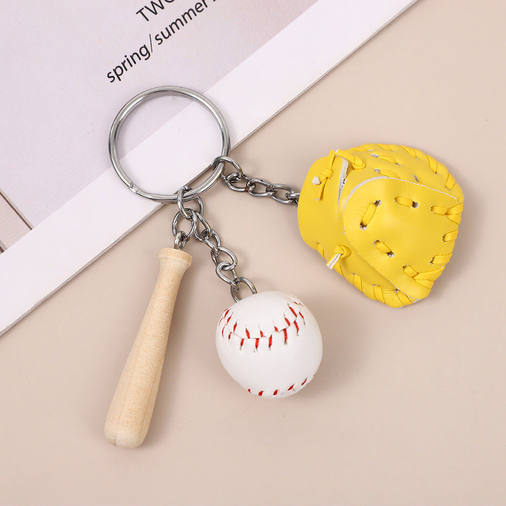 Mini Sports Ball Keychain Bag Charm - L_Yellow